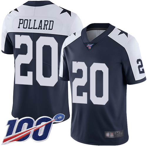 Men Dallas Cowboys Limited Navy Blue Tony Pollard Alternate 20 100th Season Vapor Untouchable Throwback NFL Jersey